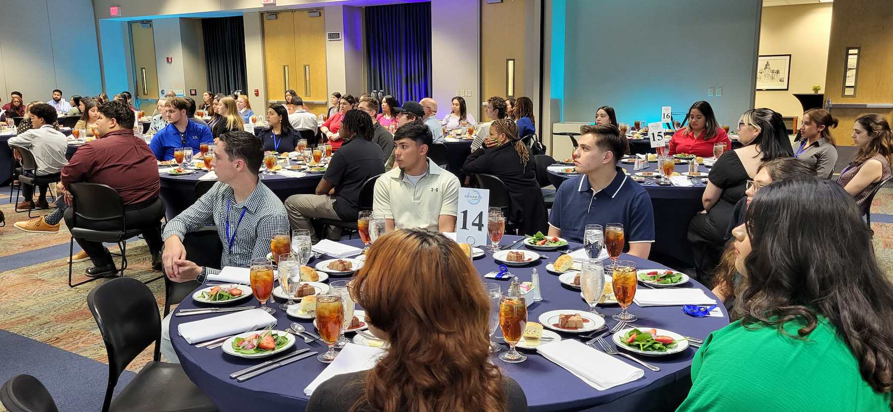 etiquette dinner people listening and eating