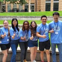 Group of students posing outside