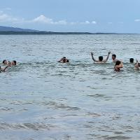 People swimming in the ocean
